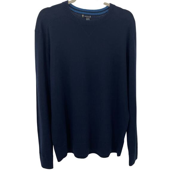 Smartwool Men’s XL Sparwood Crew Sweater Navy Blue Merino Wool Blend - Picture 2 of 8